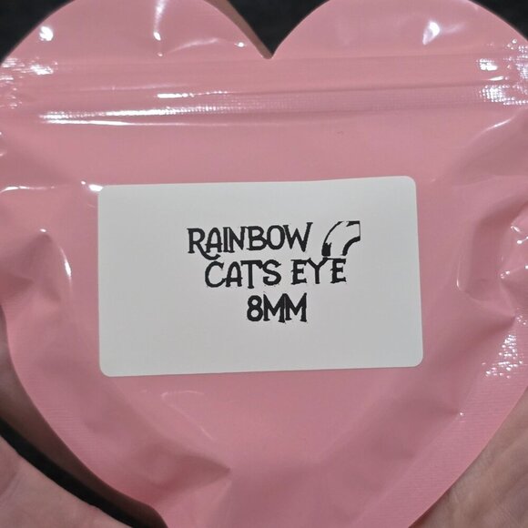 Handmade Cat’s Eye Crystal Bracelet ✦ Multicolor 8mm Beads ✦ Stretch-Fit Boho - Picture 10 of 11